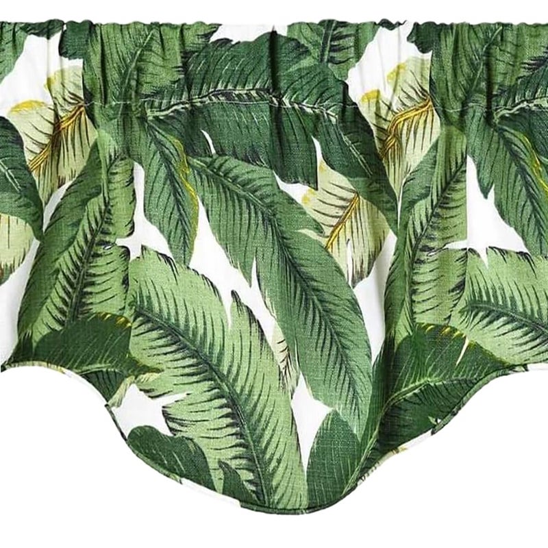 Decorative Things Window Treatments Valances Kitchen Living Room Swag Valence Short Curtains Tommy Bahama Fabric Rod Pocket Lined 53 Inches x 16 Inches - Image 4